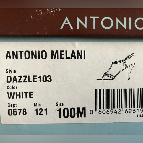 Pearly Ivory Strappy Leather Antonio Melani Heels - Picture 2 of 7